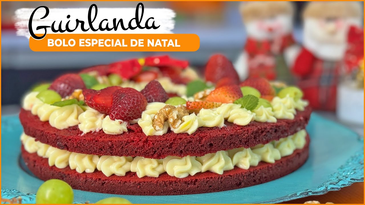 Bolo Guirlanda Red Velvet: Preparo especial para o natal!
