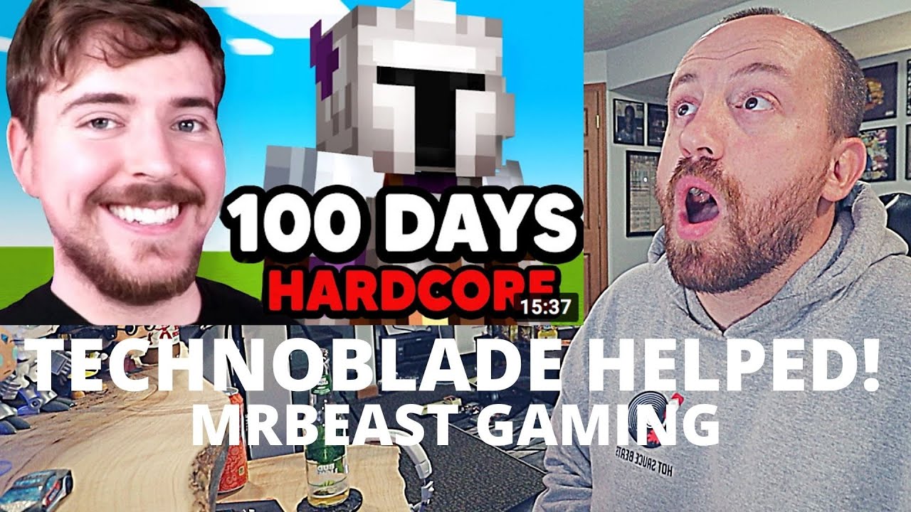 TECHNOBLADE JOINS! MrBeast Gaming I Survived 100 Days of Hardcore Minecraft! (REACTION!)