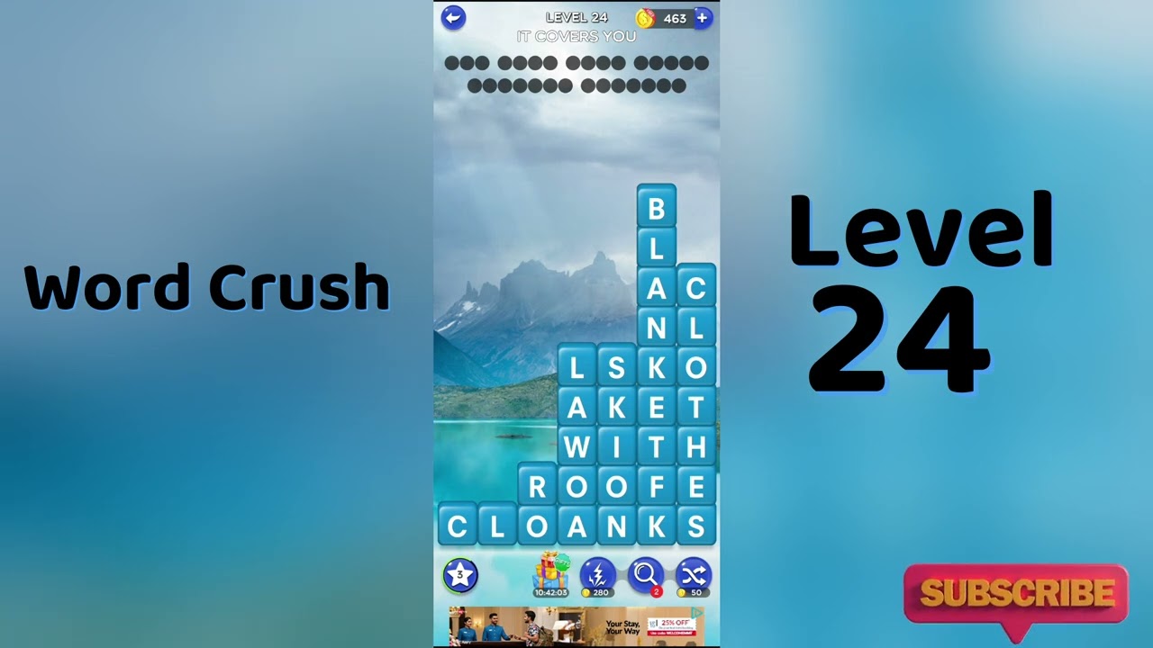 Word Crush Level 24 Answers | Fun Puzzle Game | Solution Guruji