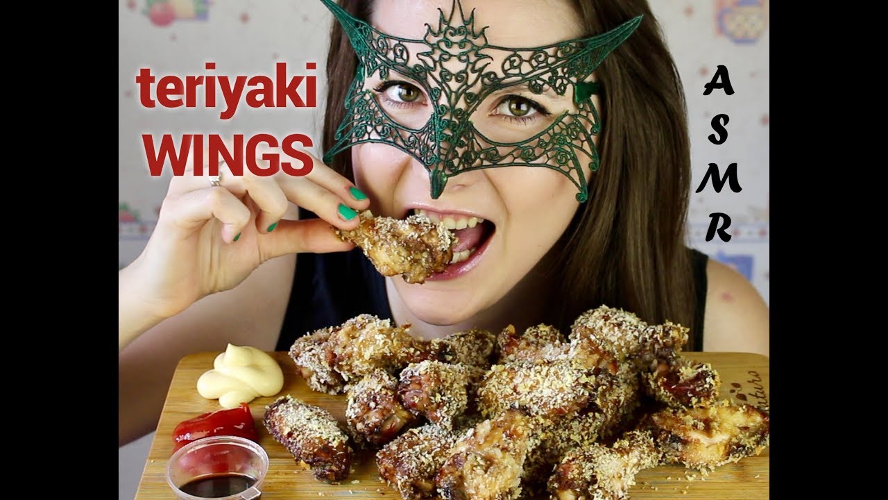 АСМР Крылышки Терияки + Приготовление/ASMR Mukbang Homemade TERIYAKI WINGS