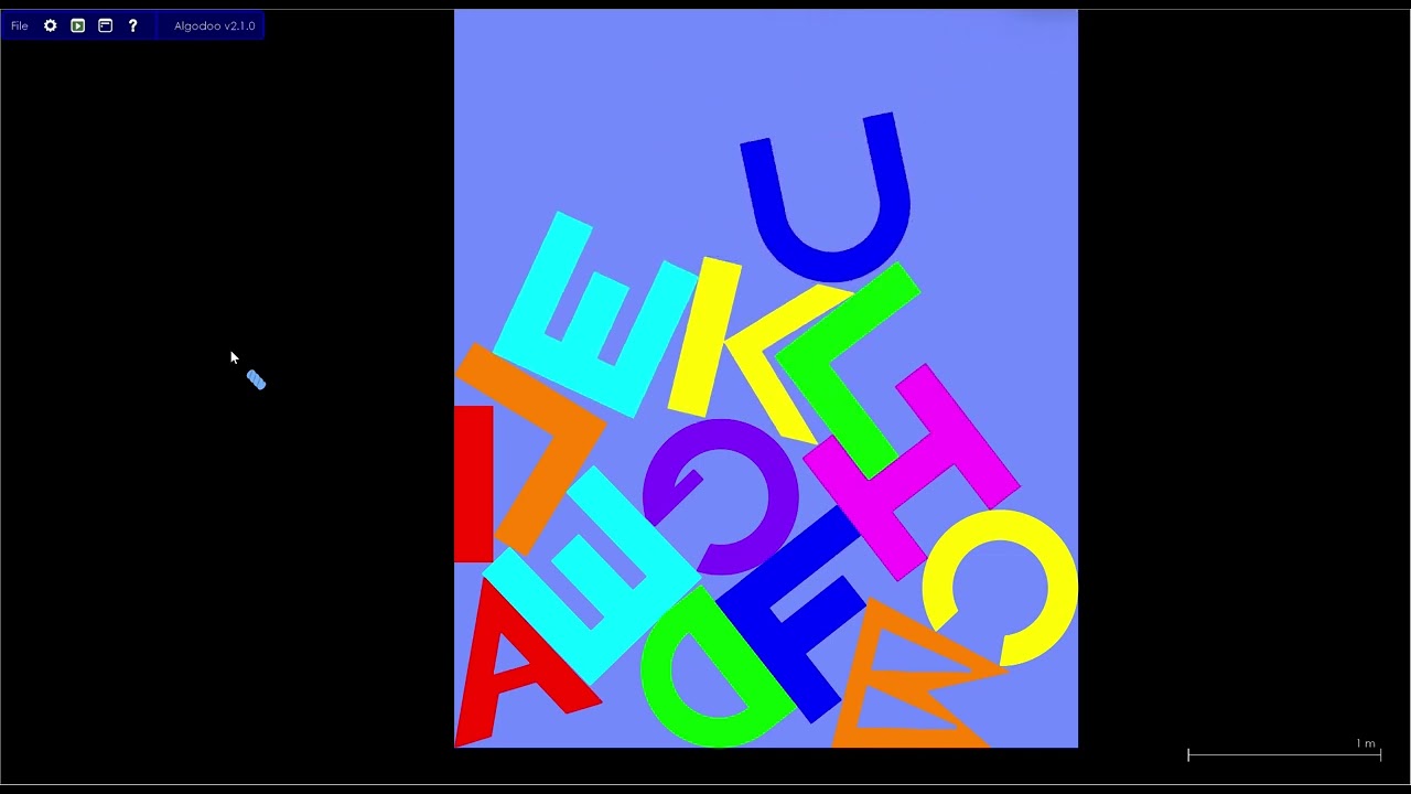 Alphabet Tetris in Algodoo