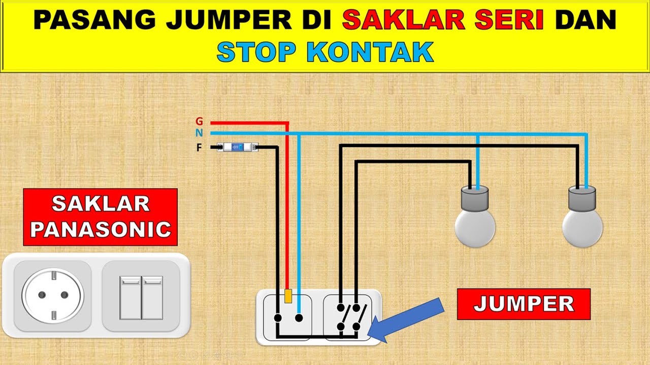 Cara Pasang Jumper di Saklar Seri Ganda Double dan Stop Kontak Panasonic