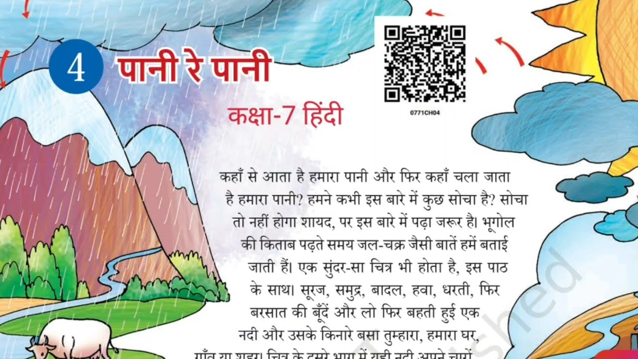 पानी रे पानी/ कक्षा-7 हिंदी NCERT Malhar / Chapter-4 Pani Re Pani Explanation & Word Meaning 