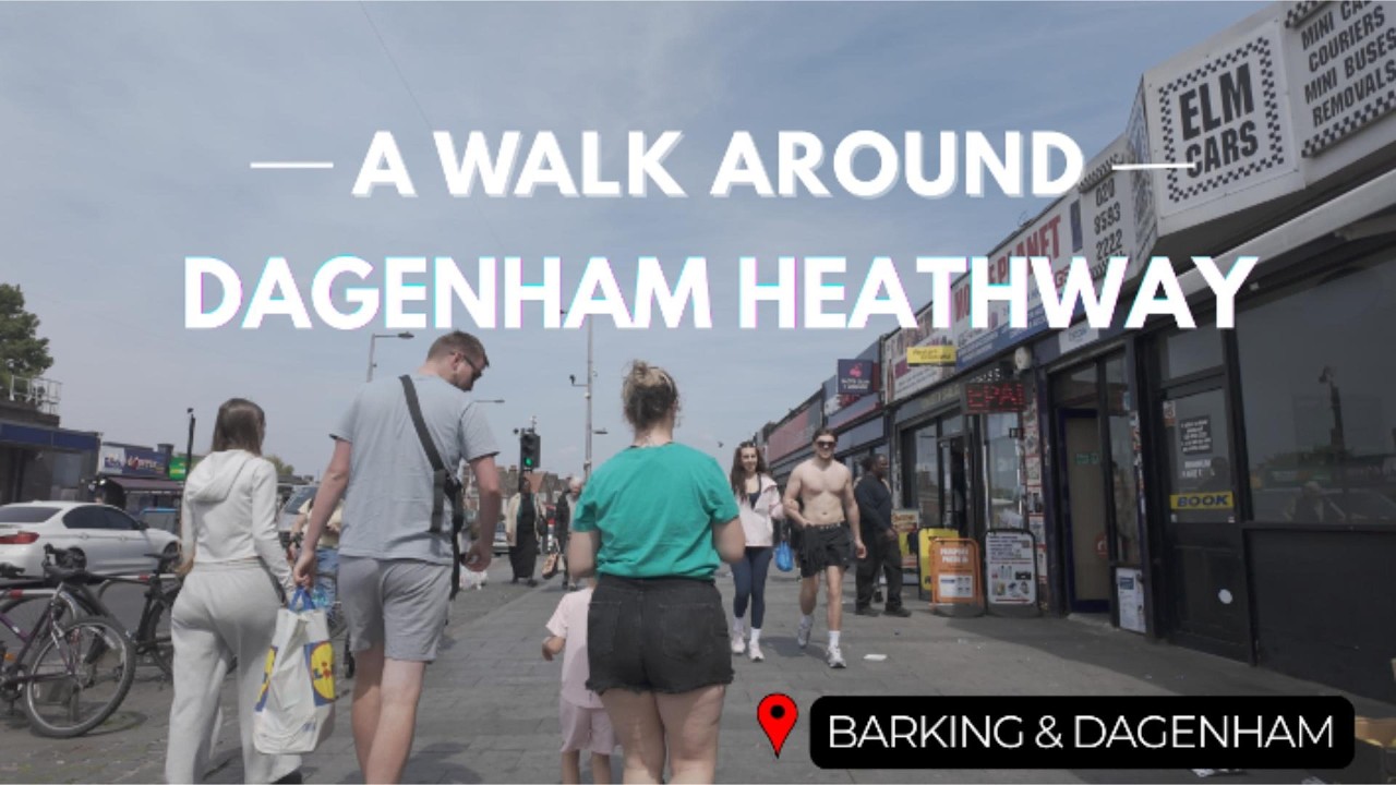 A walk around Dagenham Heathway, Barking & Dagenham, London. [4K ~ ASMR ~ No narration. No music]