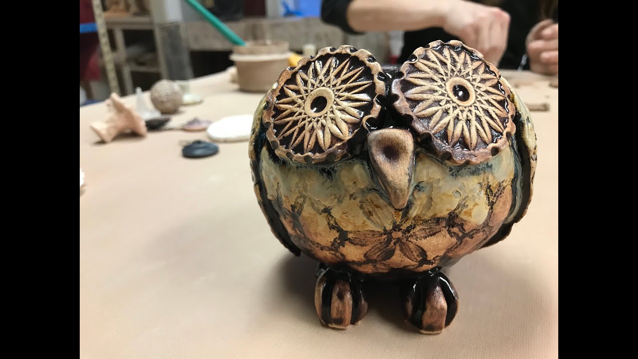 Clay Owl Flower Pot