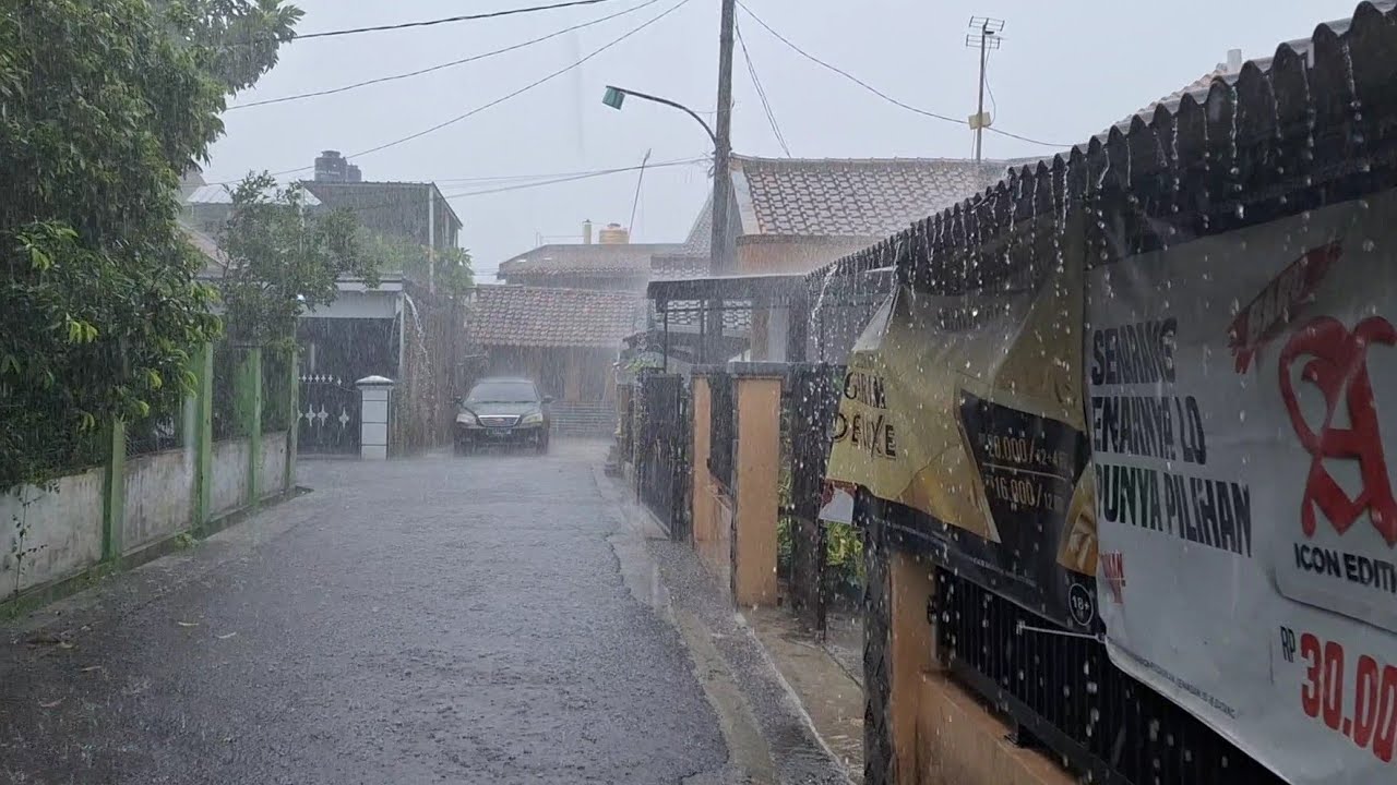 heavy rain in my village | very refreshing | the first rain after a long dry season