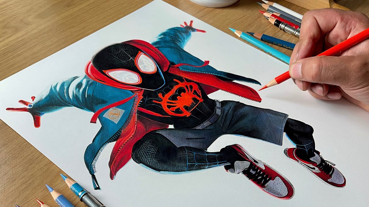 Miles Morales Spider-Man Drawing | Realistic Spider-Verse Art!
