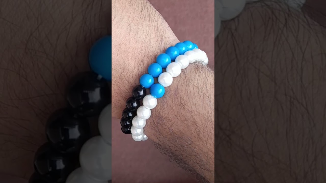 Blue & White Bead  Bracelet Compilation #bracelet #necklaces #makingorders #banane #diy #diy #how
