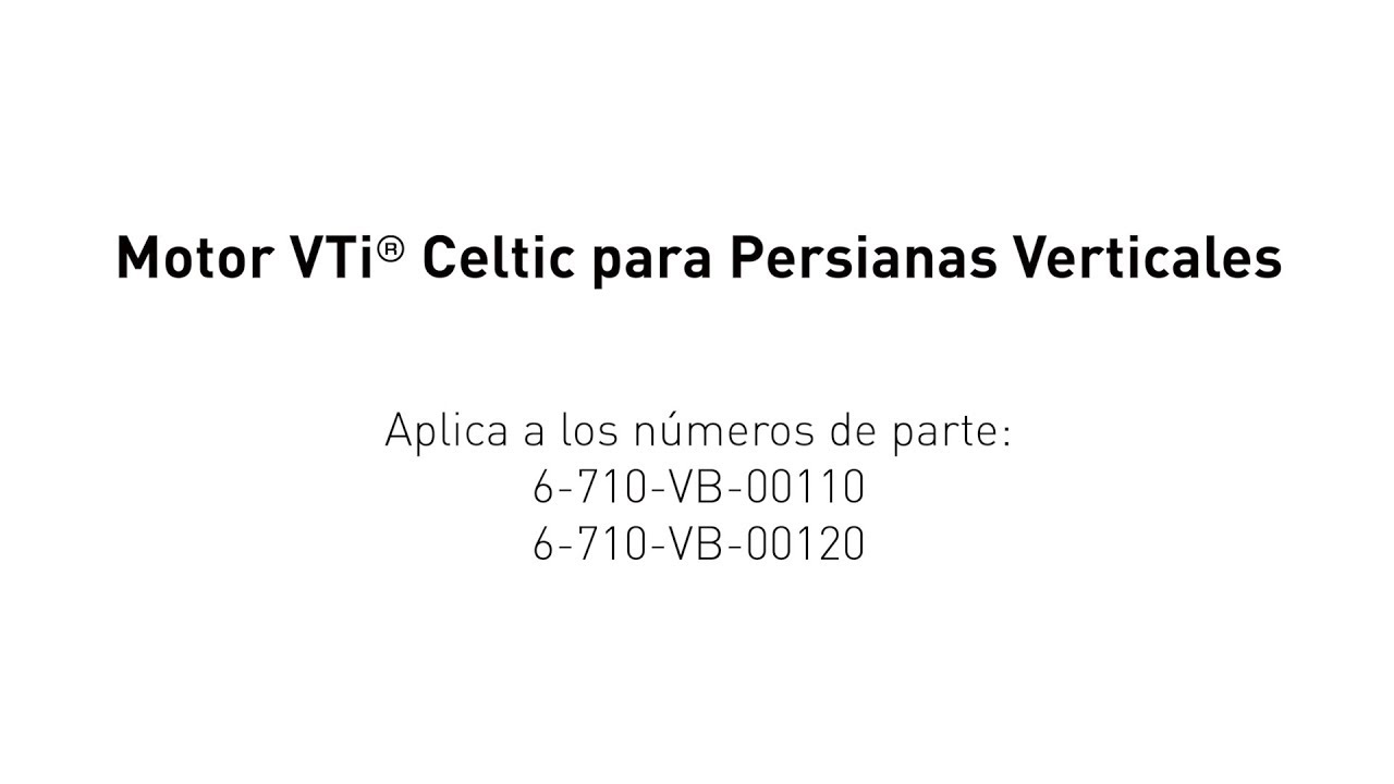 Programación - Motores VTi® Celtic para Persianas Verticales