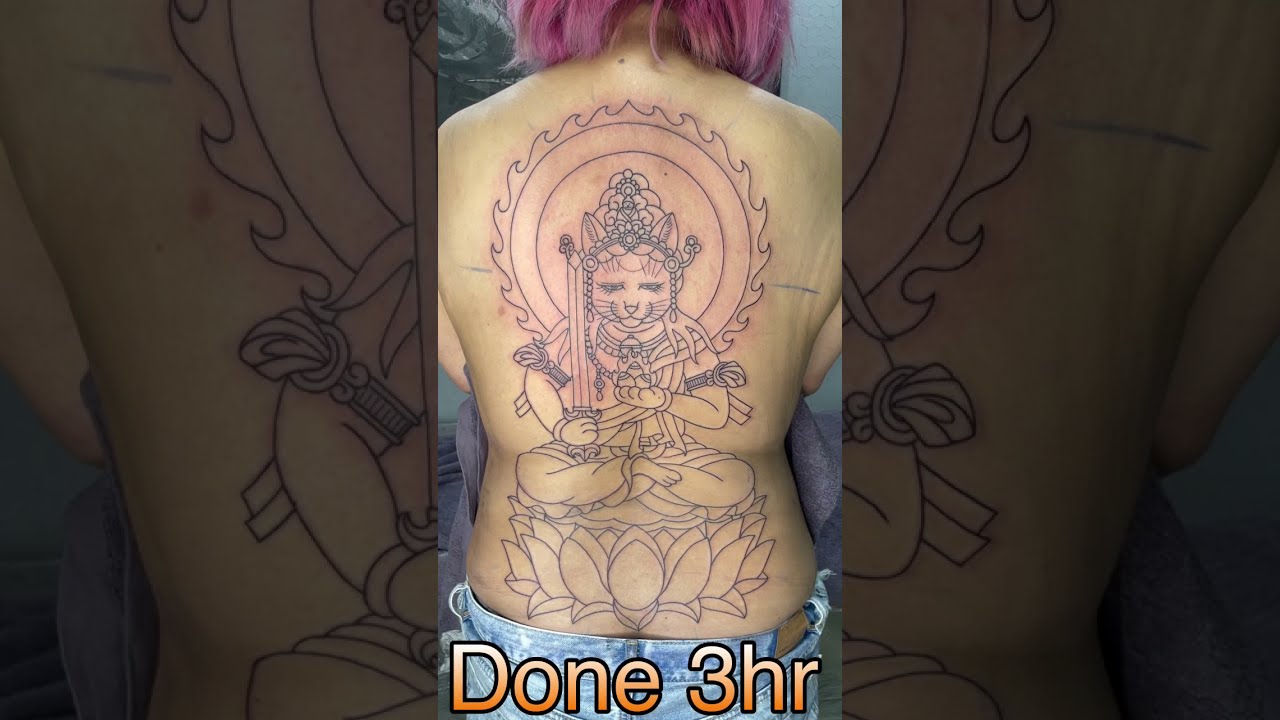 【Horidai tattoo vol.36】😺~猫神様~😺ラインワークWork in progress.