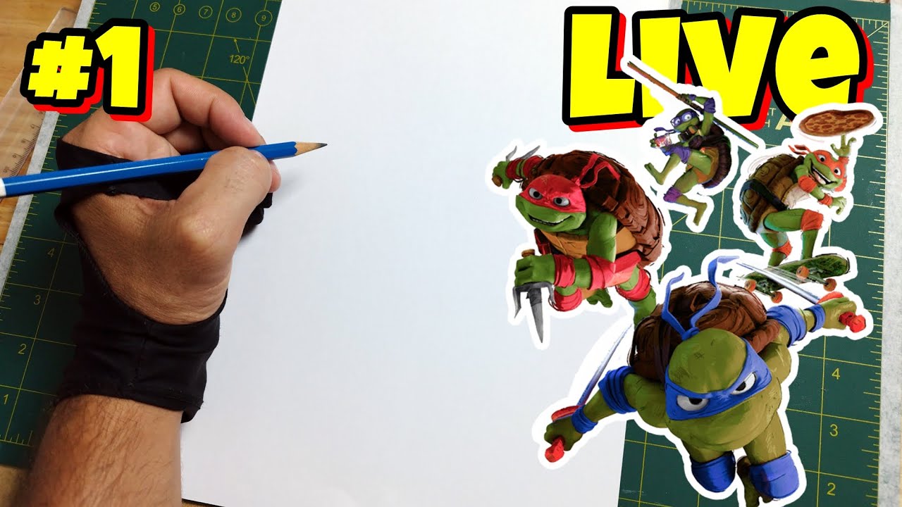 🔴 VAMOS DESENHAR OS TARTARUGAS NINJA (TMNT 2023) - Live #1