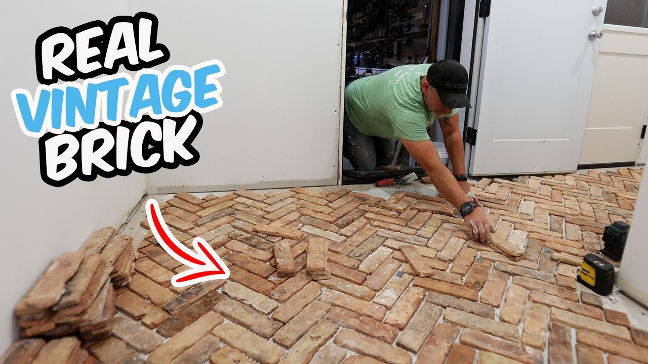 DIY Vintage Brick Floor Makeover on a Budget /// Dream Home Reno EP. 11