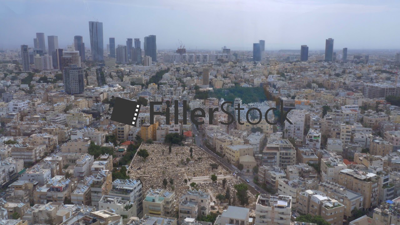 Aerial cityscape of Tel Aviv. Architecture of Israel