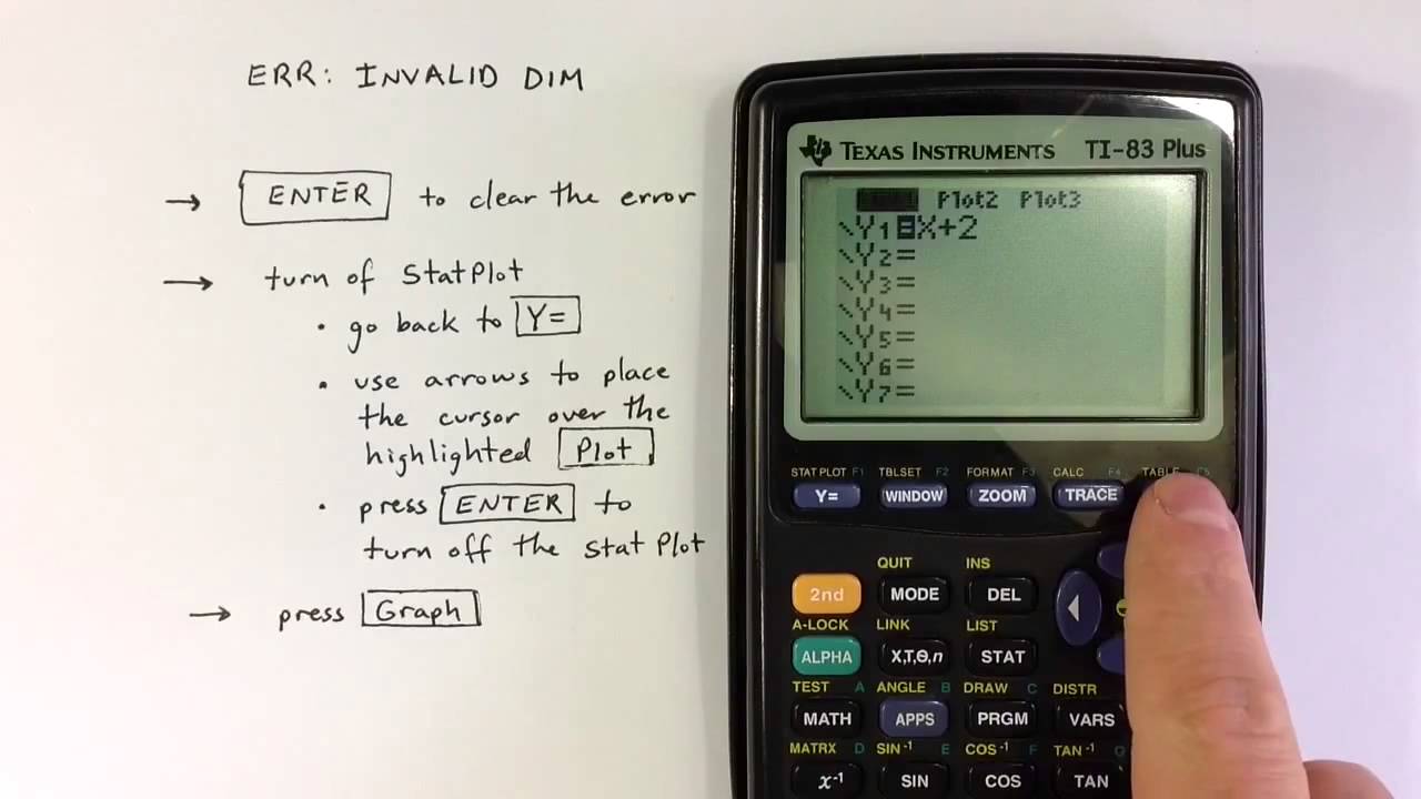 ERR: INVALID DIM on a TI-83 or TI-84