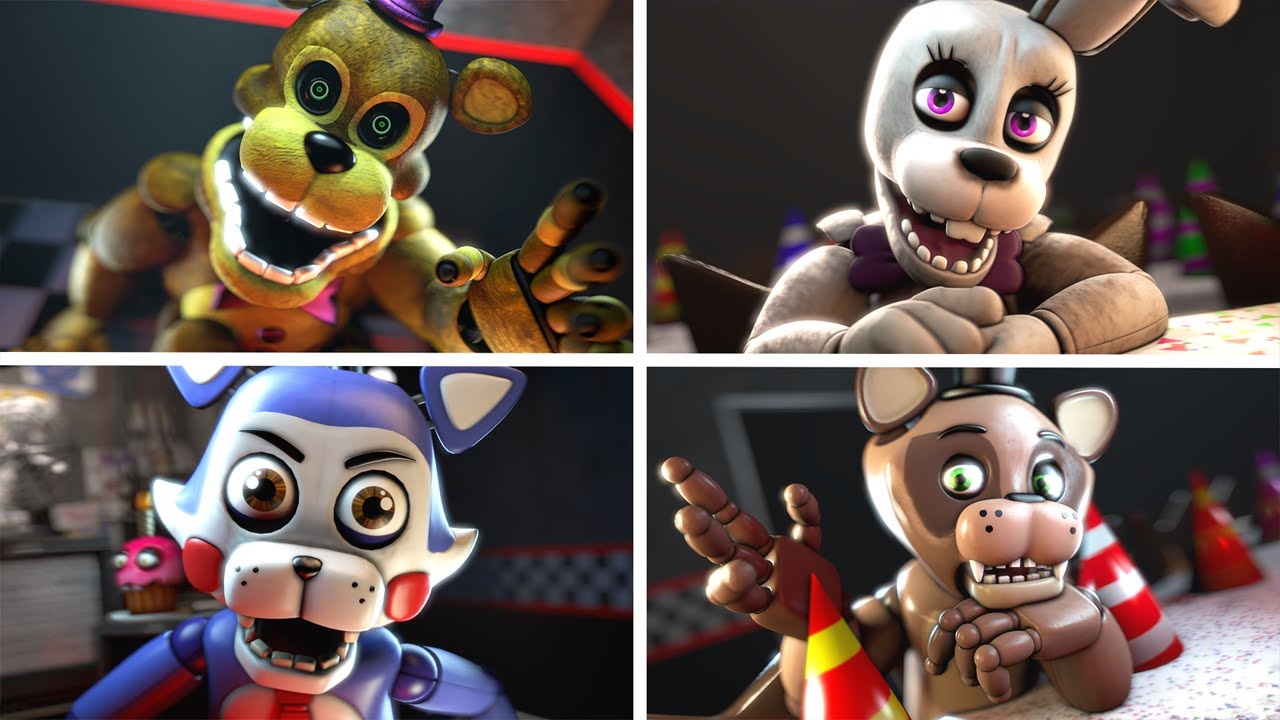 Все аниматроники из FNAF Fangame в двух словах