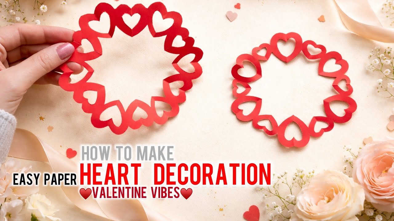 Easy DIY Paper Heart Decoration | Valentine’s Day Craft♥️
