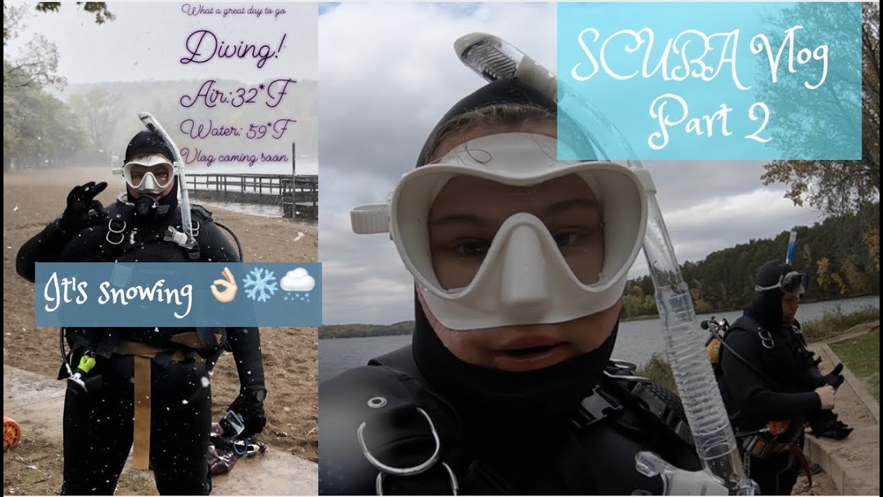 Mermaid Goes Scuba Diving Again | SCUBA Vlog DAY 2- It's snowing!!!