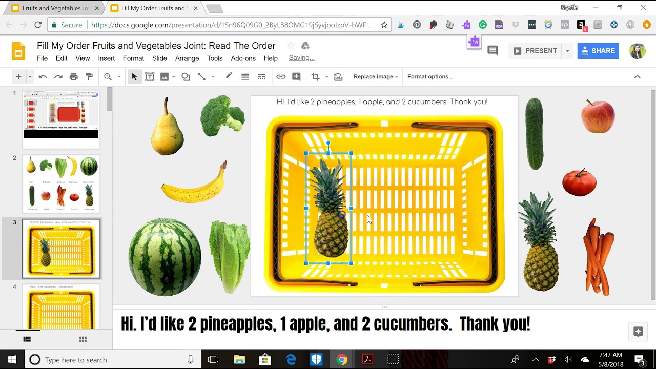Shopping List Grocery Store Fruits  and Vegetables