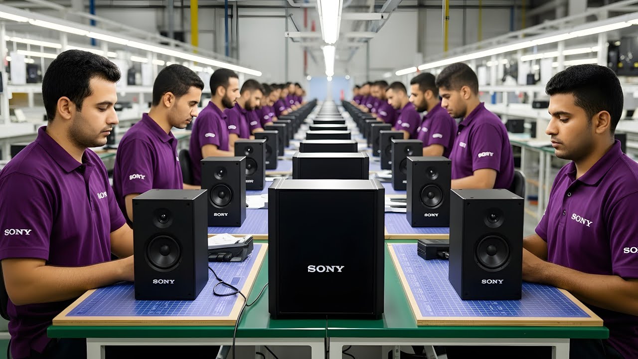 Inside a SONY Bluetooth Speaker Factory: From Microchips to Powerful Sound Output (Full Process)