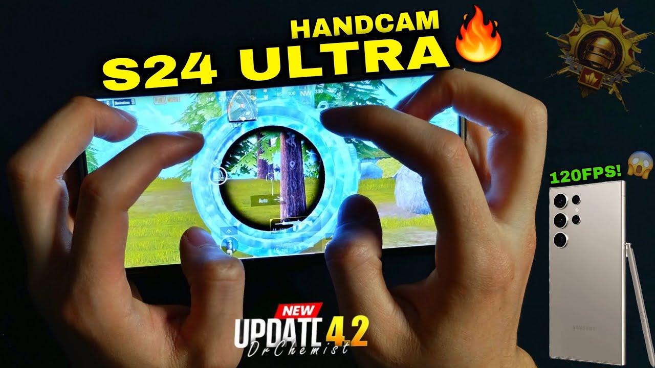 New Sensitivity 🔥 Samsung S24 Ultra Handcam Gameplay 😍 Update 4.2 Smooth + 120FPS 😱 | PUBGMOBILE!