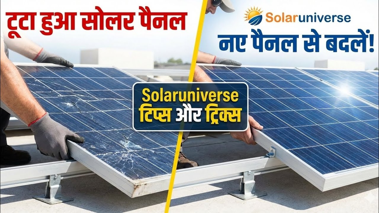 How to replace broken solar panel to new one/टूटा हुआ सोलर पैनल,नए पैनल से कैसे बदले Solaruniverse