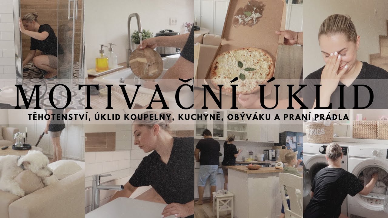 MOTIVAČNÍ ÚKLID | těhotenství, úklid koupelny, kuchyně, obýváku a praní prádla | ✨2024