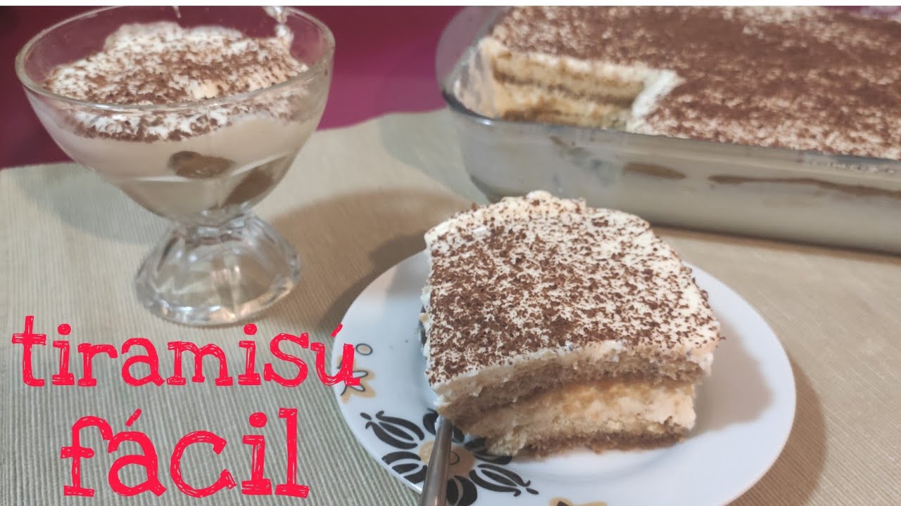 TIRAMISÚ postre rápido sin HUEVO ni MASCARPONE en la crema, rico fácil y económico sin horno