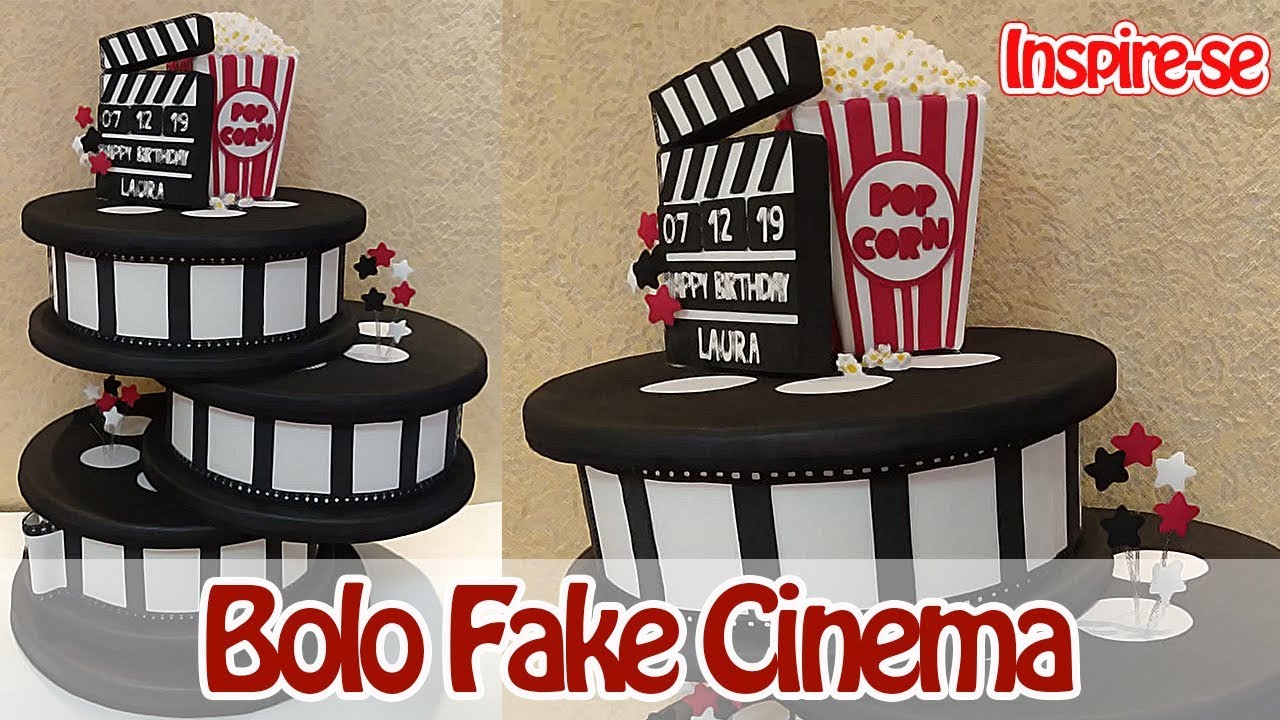 Bolo Fake Cinema - Inspire-se | Criatividades da Dê