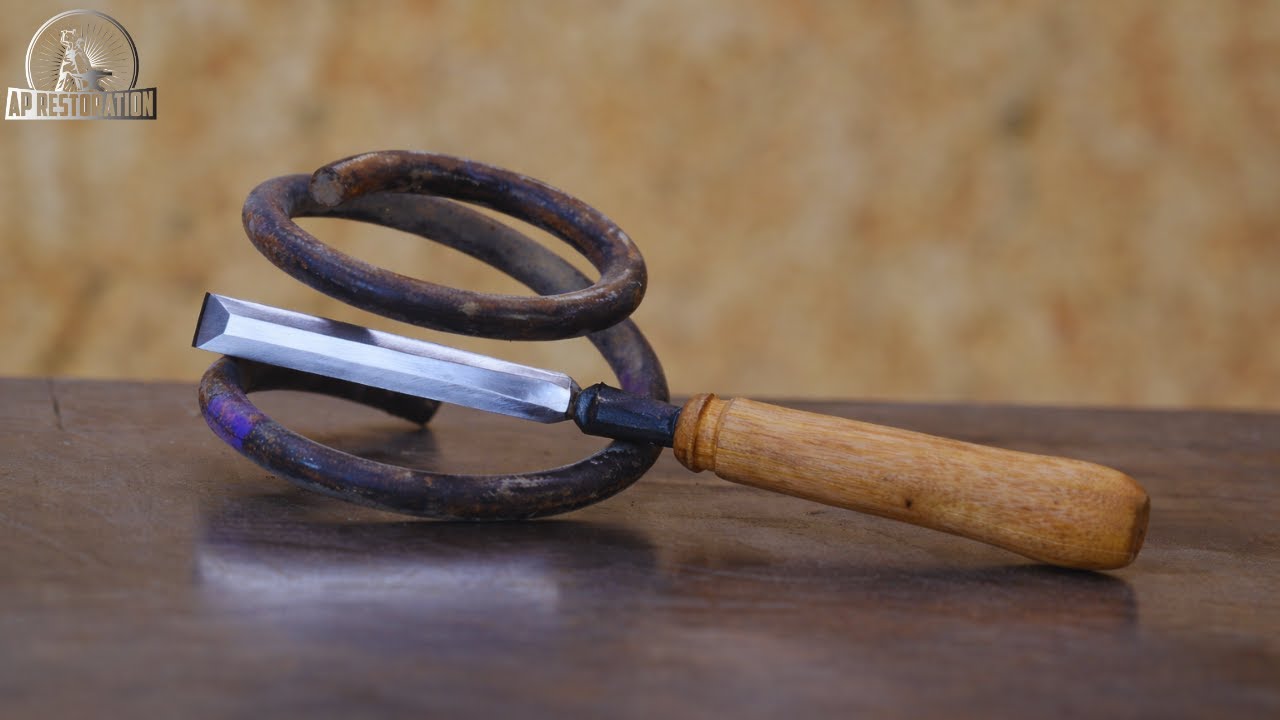 Forging a Wood Chisel from an Old Spring