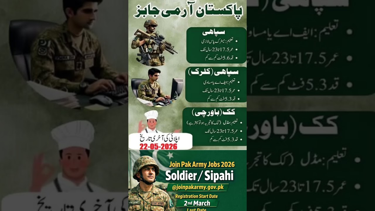 Pakistan Army Jobs 2026 #joinpakarmy #pakarmyjobs