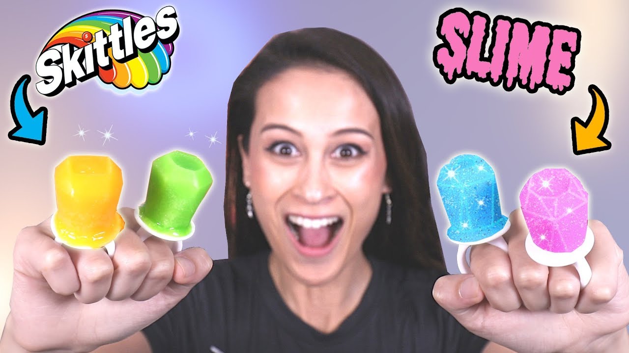SUPER TOFFE SKITTLES & SLIJM RING POP DIY!