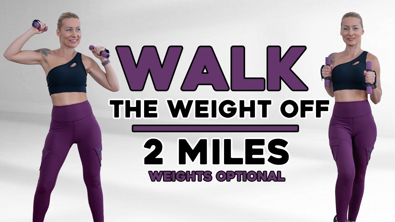 🔥2 MILE FAST WALK At Home🔥 | Fitness Videos With Dumbbells🔥