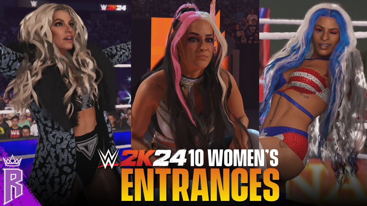 WWE 2K24: 10 Women's Entrances, Trish Stratus, Bianca Belair & More #WWE2K24