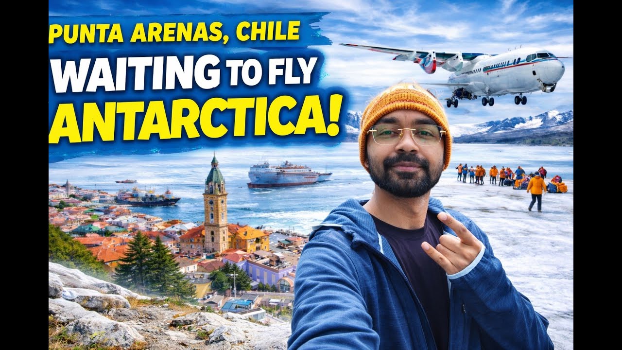 City walk in Punta Arenas, Chile - flights postponed