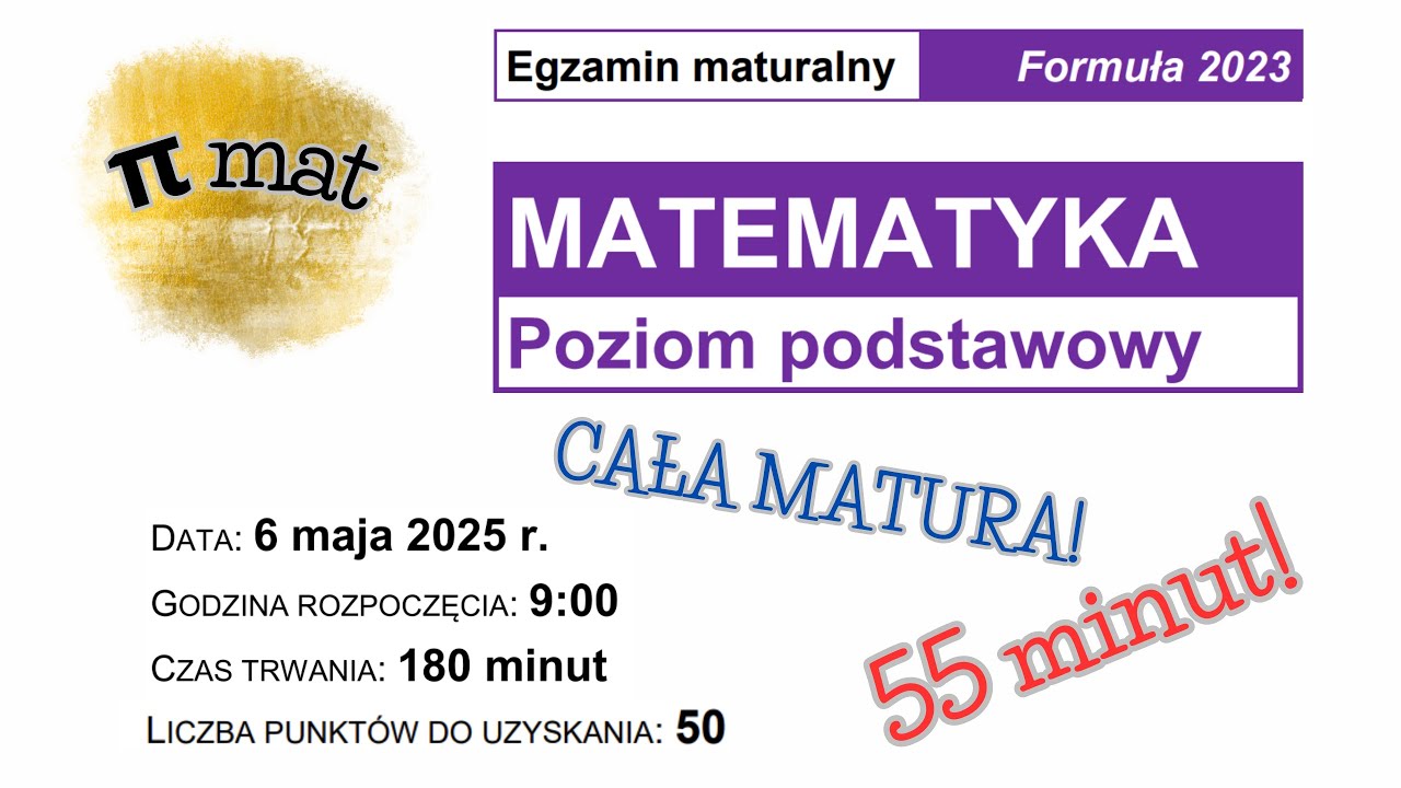 Matura 2025 matematyka, maj (CKE) - poziom podstawowy (wszystkie odpowiedzi)