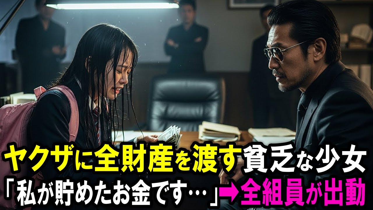 廃業寸前のヤクザ事務所に助けを求める10歳少女「この貯めたお金で…助けてください」→翌日、少女の家族の元に黒塗りの高級車が現れ…【感動する話】