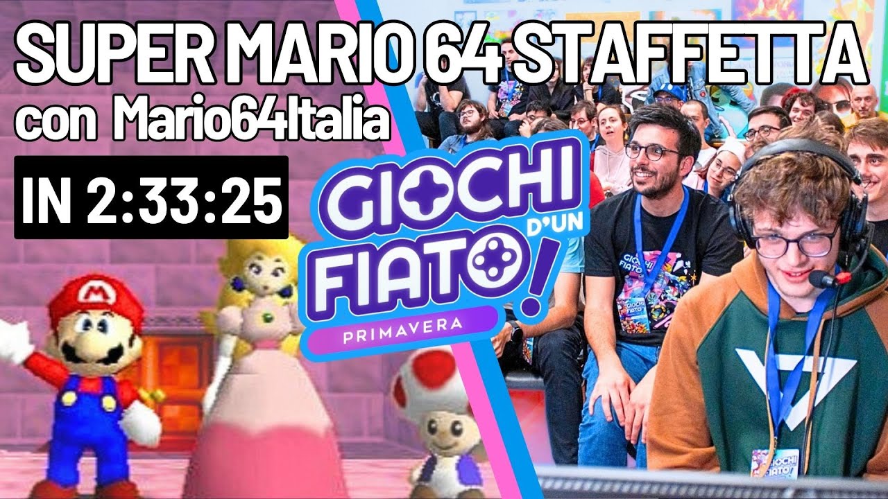 Super Mario 64 120 Stars (Staffetta) con Mario64Italia in 2:33:25 - GIOCHI D'UN FIATO PRIMAVERA 2024