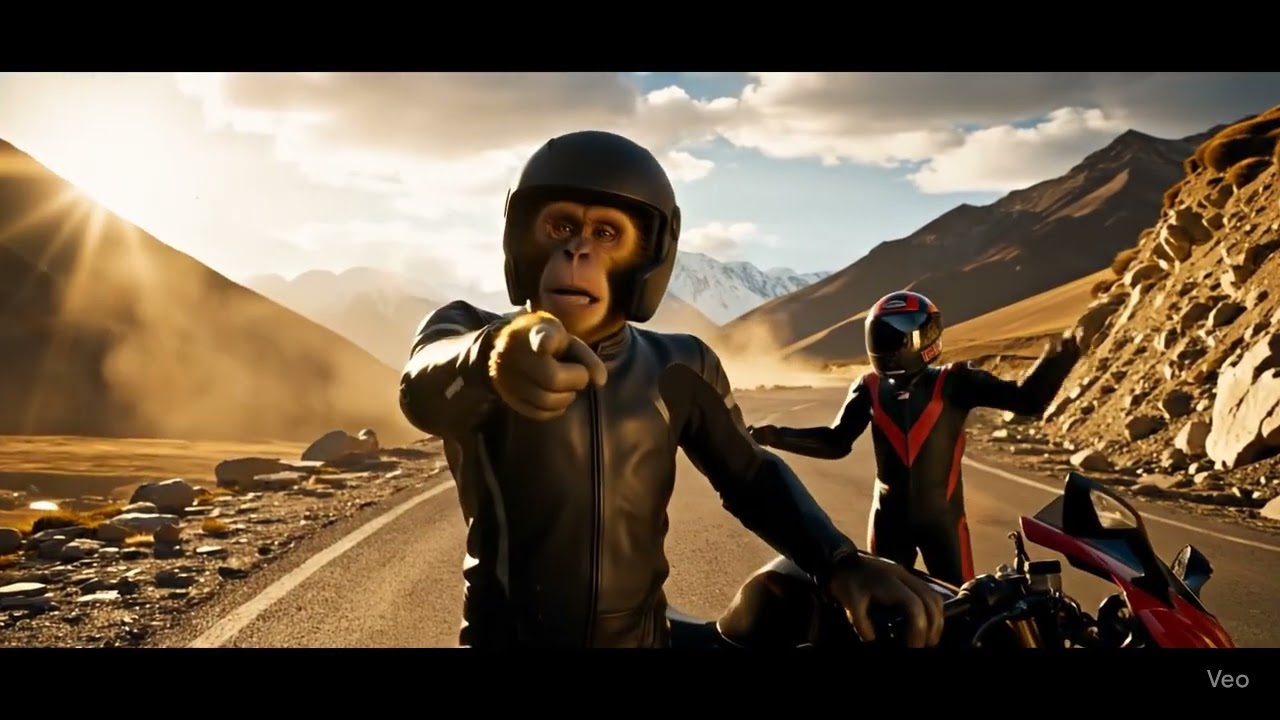 Ai monkey vlogs Ladakh ki riding 