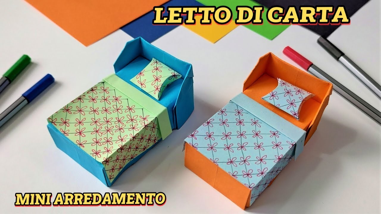 Letto di Carta, Semplice Origami, Gioco di Carta, Divertimento per i Bambini