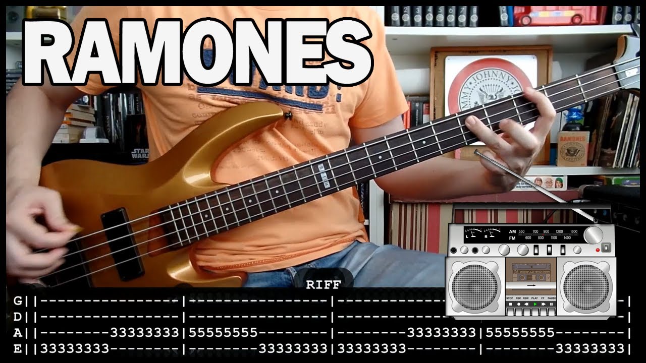 RAMONES - Do you remember rock 'n' roll radio? 📻 (bass cover w/ Tabs & lyrics)