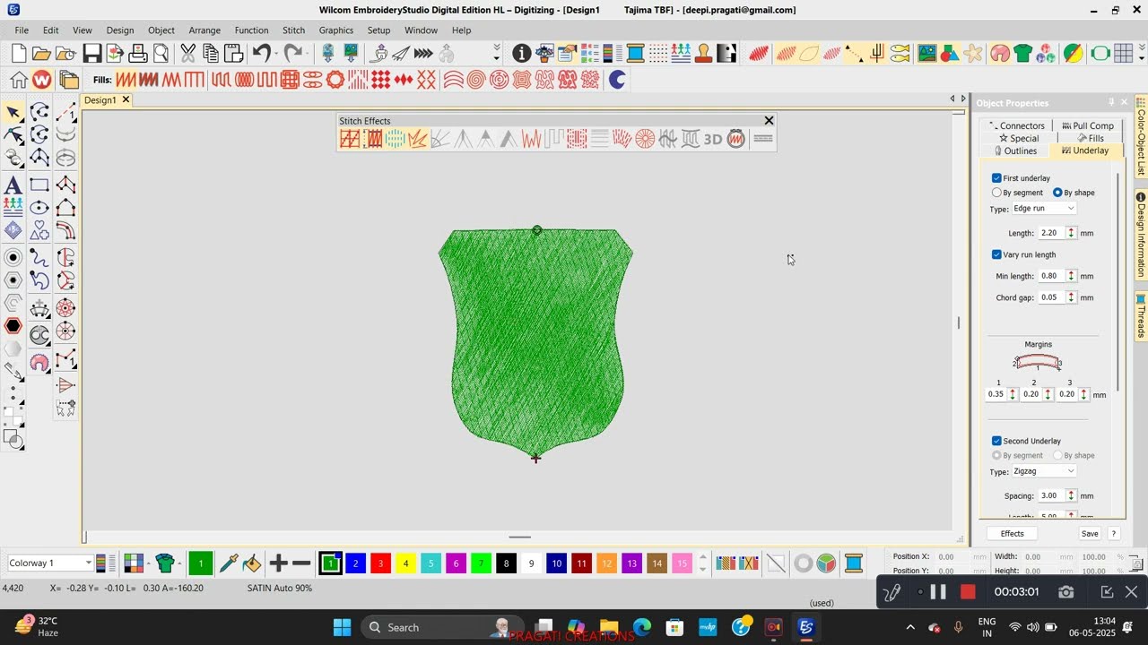 Wilcom software e4.2 | Basic tools And shortcut key information | embroidery design | yhf india