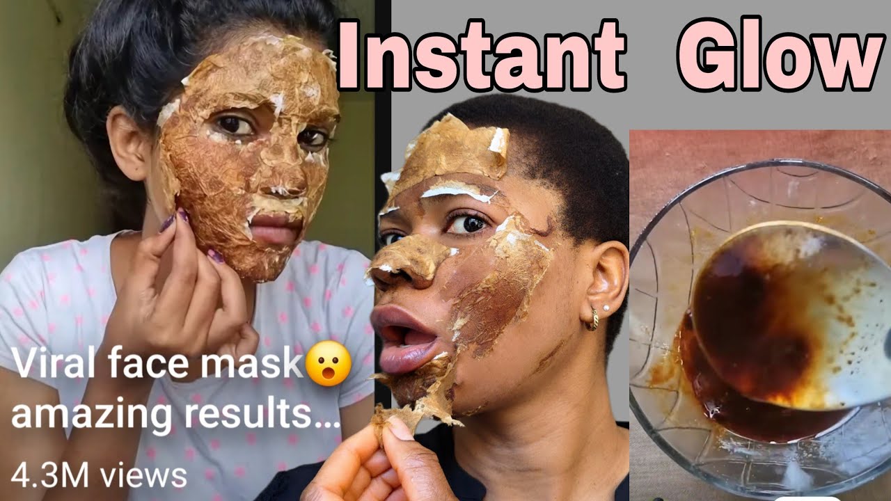 I tried the Viral face mask that gives INSTANT GLOW/ Amazing results? #skincare #diy #acne