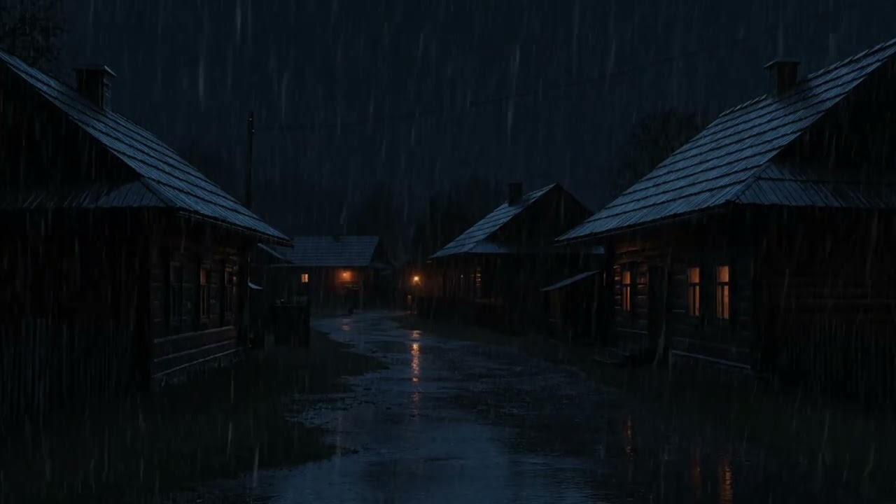 Relaxing Rain and Wind | Village Night Ambience for Deep Sleep 🌌