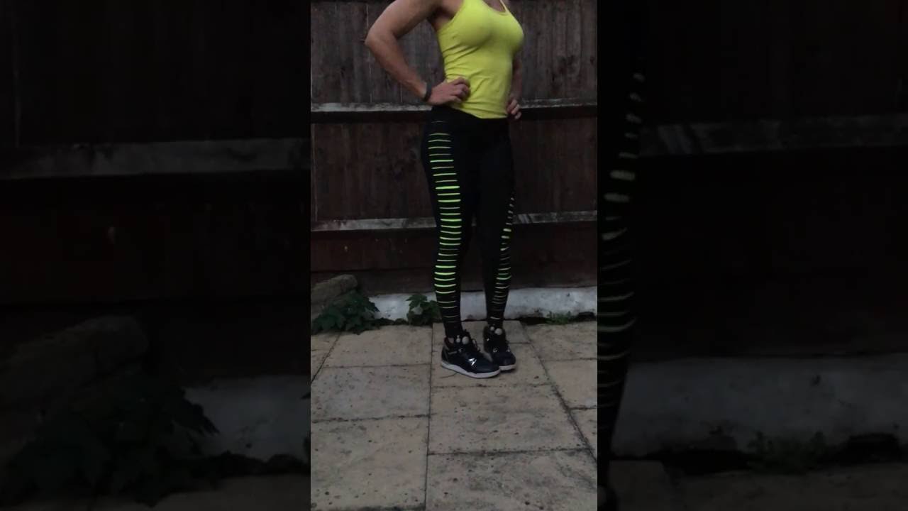 Black and Yellow Striped Leggings