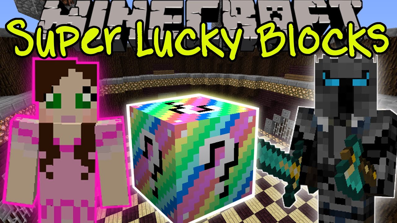 Minecraft: RAINBOW SUPER LUCKY BLOCK CHALLENGE GAMES - Lucky Block Mod - Modded Mini-Game