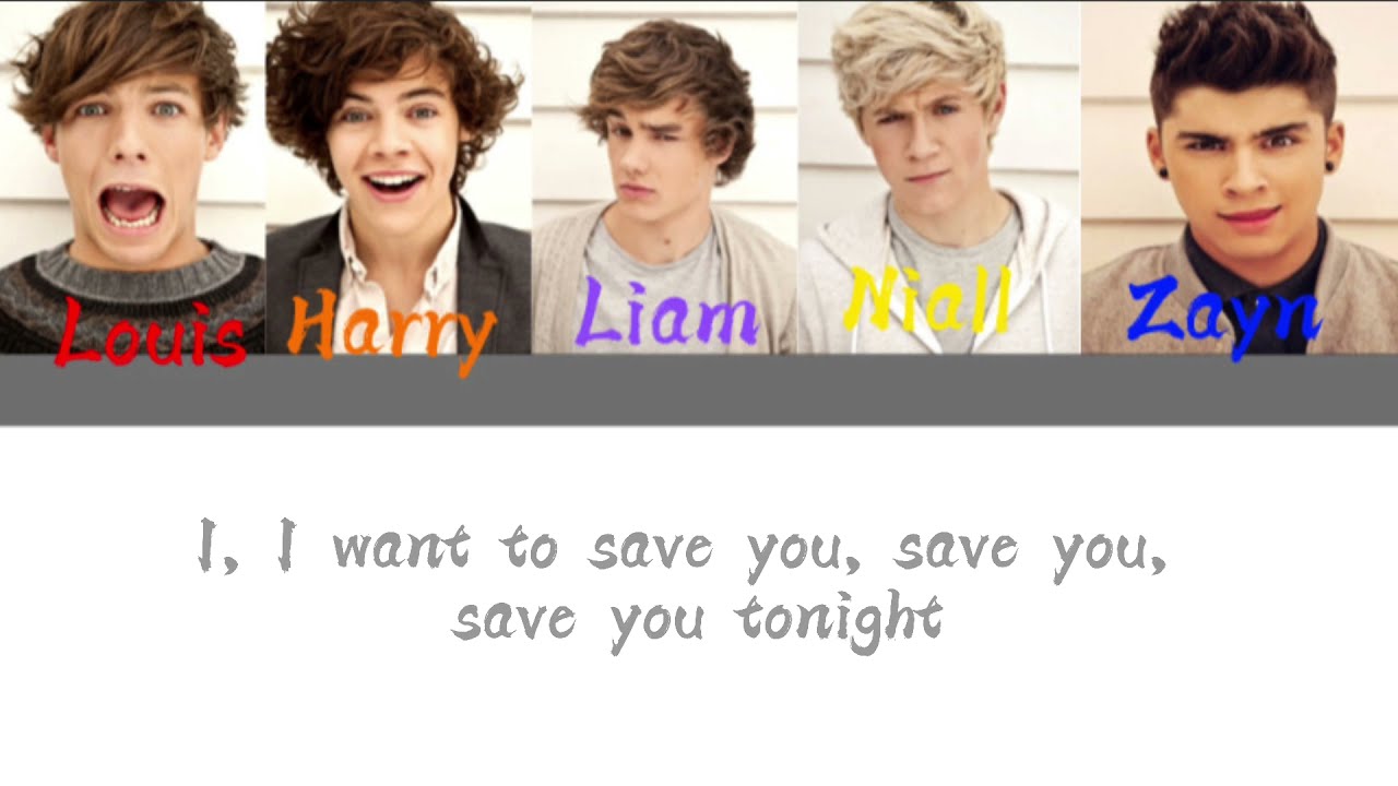 Save you Tonight - One Direction (Color Coded Lyrics)