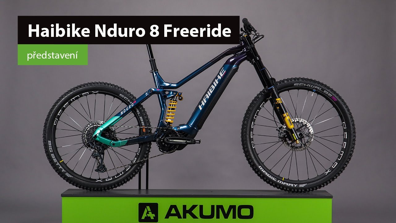 Elektrokolo HAIBIKE Nduro 8 Freeride Gloss Navy Pink/Aqua Titan - celoodpružené enduro elektrokolo