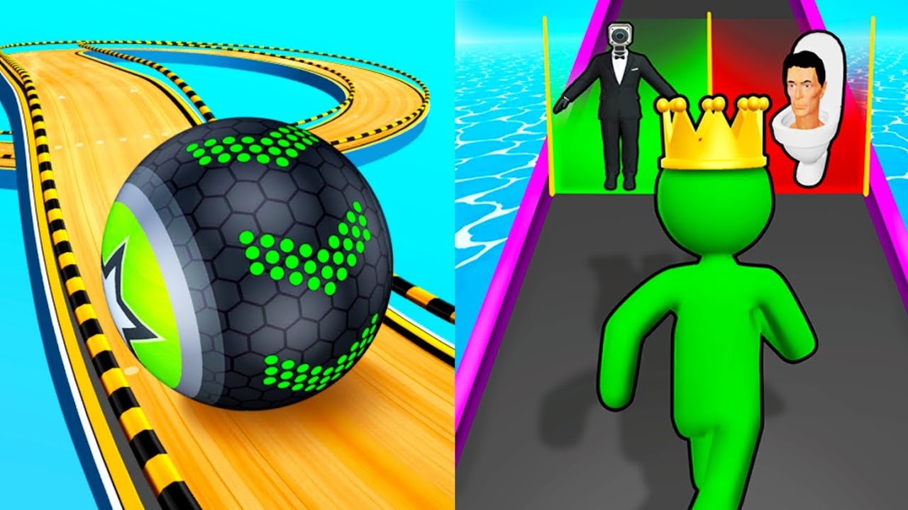 Satisfying Gameplay All ASMR Games... Going Balls vs Giant Rush 3D