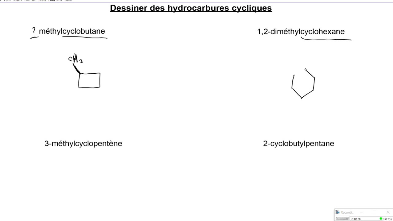 SCH 4U - Dessiner des hydrocarbures cycliques