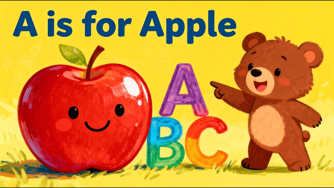 ABC Phonics Song for Kids — A is for Apple 🍎 | Learn ABCD, Nursery Rhymes & Baby Songs